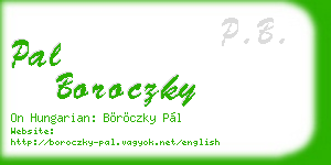 pal boroczky business card